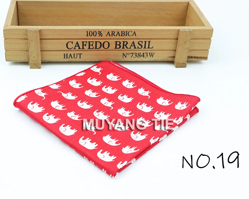 Kids Handkerchief Scarves Vintage Cotton Hankies Men's Pocket Square Children Dog Duck Animal Fruit Handkerchiefs