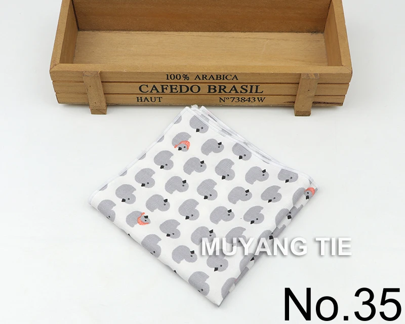 Kids Handkerchief Scarves Vintage Cotton Hankies Men's Pocket Square Children Dog Duck Animal Fruit Handkerchiefs