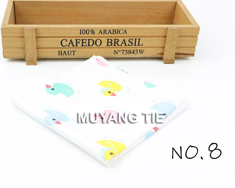 Kids Handkerchief Scarves Vintage Cotton Hankies Men's Pocket Square Children Dog Duck Animal Fruit Handkerchiefs