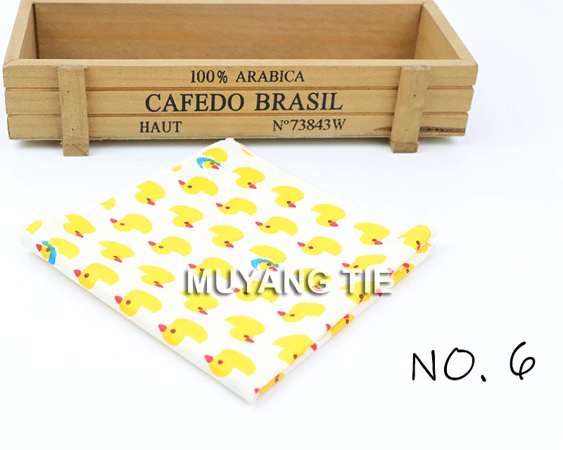 Kids Handkerchief Scarves Vintage Cotton Hankies Men's Pocket Square Children Dog Duck Animal Fruit Handkerchiefs