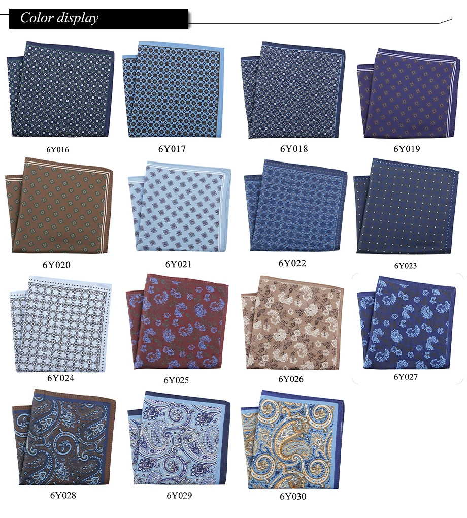  Tailor Smith 11.81x11.81 inch Pocket Squares Paisley Men's Handkerchief for Suit Accessories Wedding Business Banquet Gift