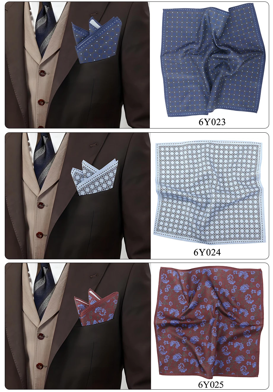  Tailor Smith 11.81x11.81 inch Pocket Squares Paisley Men's Handkerchief for Suit Accessories Wedding Business Banquet Gift
