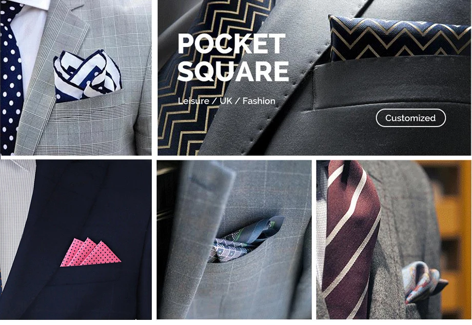  Tailor Smith 11.81x11.81 inch Pocket Squares Paisley Men's Handkerchief for Suit Accessories Wedding Business Banquet Gift