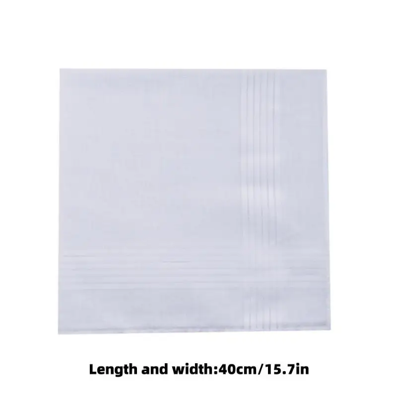 Hot Sale 6/12Pcs Men's Pure White Handkerchiefs Women's Plain Handkerchiefs Pure Cotton Handkerchiefs Flap Pocket Pants Scarf