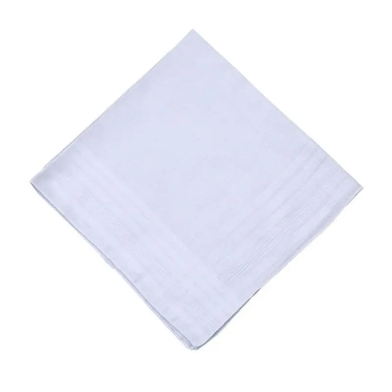 Hot Sale 6/12Pcs Men's Pure White Handkerchiefs Women's Plain Handkerchiefs Pure Cotton Handkerchiefs Flap Pocket Pants Scarf