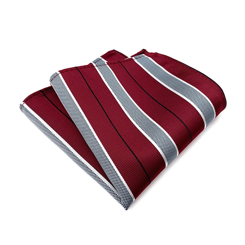 Men's Pocket Square Suit Accessories 25CM Newest design Jacquard Woven Handkerchief Male Stripes Striped Pocket Handker Wedding
