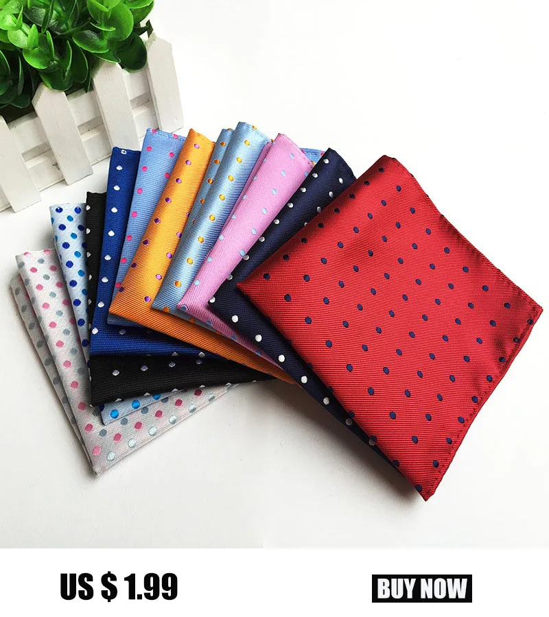 Men's Pre-folded Pocket Square Solid Polka Dots Handkerchiefs 17 Colors Gentleman Formal Wedding Party Business Chest Towel