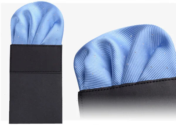 Men's Pre-folded Pocket Square Solid Polka Dots Handkerchiefs 17 Colors Gentleman Formal Wedding Party Business Chest Towel