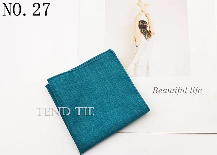 27 Colors Fashion Solid color Handkerchief Blue Red Pink Square Scarf Men's Formal Suit Accessories Wedding Gift