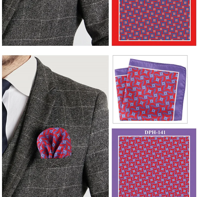 Tailor Smith Men's Luxury Suit Pocket Squares 30x30cm Large Size Business Printed Floral Paisley Solid Dot Hankies Chest Towel
