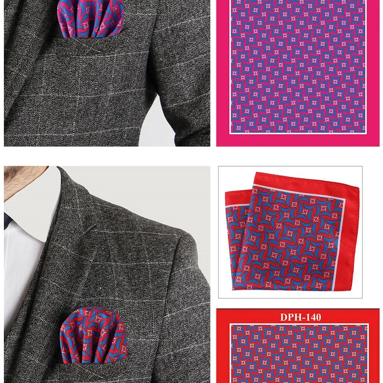 Tailor Smith Men's Luxury Suit Pocket Squares 30x30cm Large Size Business Printed Floral Paisley Solid Dot Hankies Chest Towel
