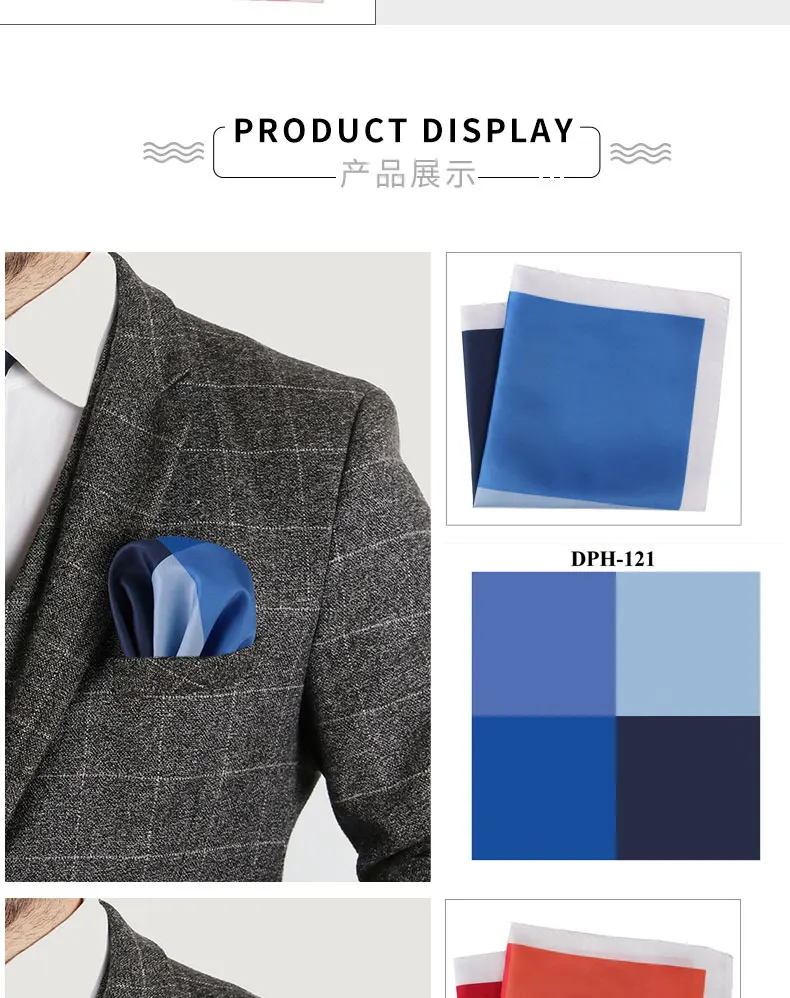 Tailor Smith Men's Luxury Suit Pocket Squares 30x30cm Large Size Business Printed Floral Paisley Solid Dot Hankies Chest Towel