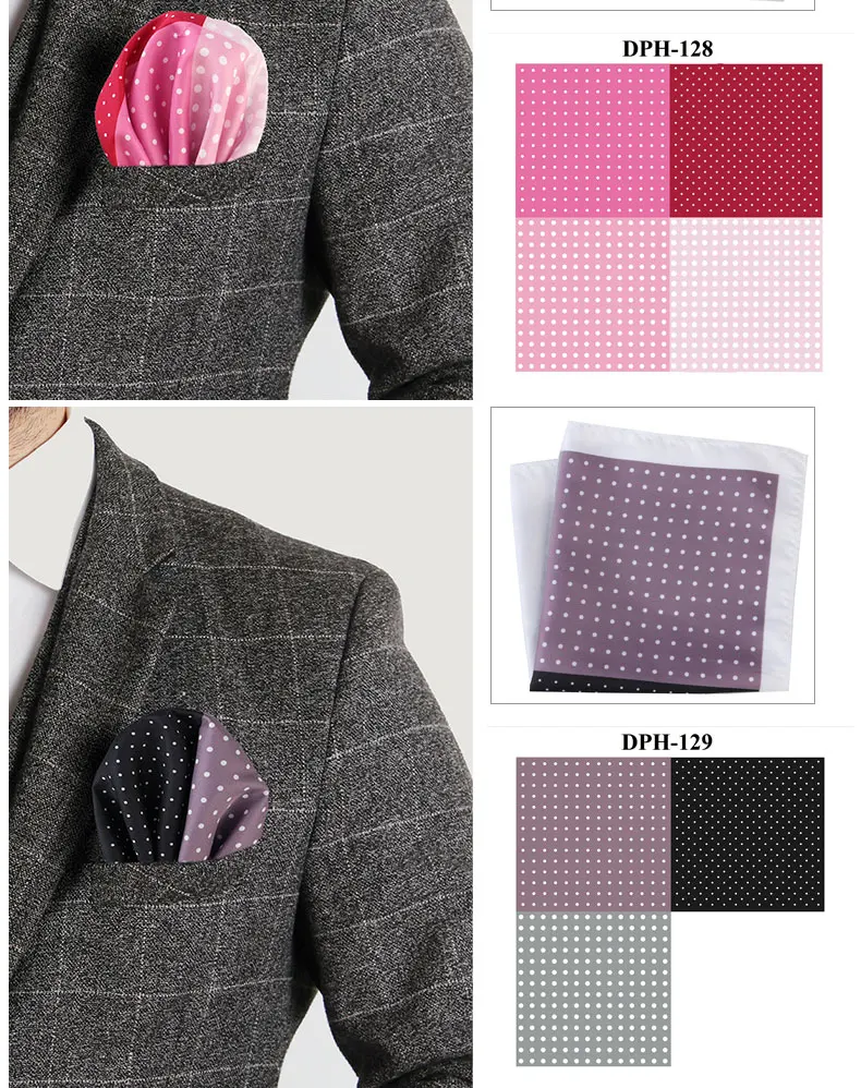 Tailor Smith Men's Luxury Suit Pocket Squares 30x30cm Large Size Business Printed Floral Paisley Solid Dot Hankies Chest Towel