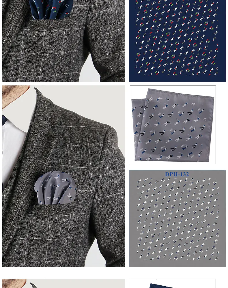 Tailor Smith Men's Luxury Suit Pocket Squares 30x30cm Large Size Business Printed Floral Paisley Solid Dot Hankies Chest Towel