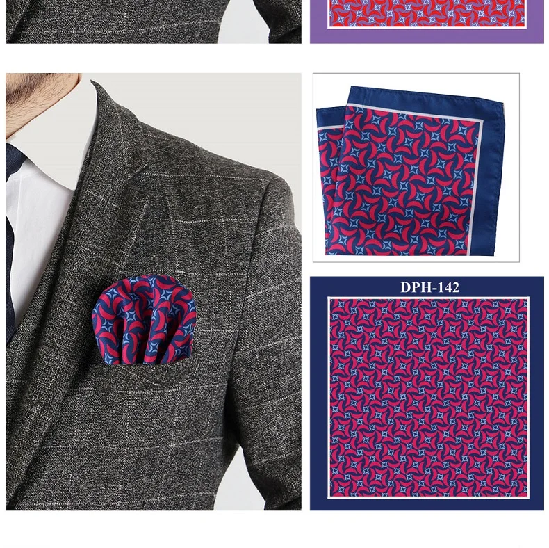 Tailor Smith Men's Luxury Suit Pocket Squares 30x30cm Large Size Business Printed Floral Paisley Solid Dot Hankies Chest Towel