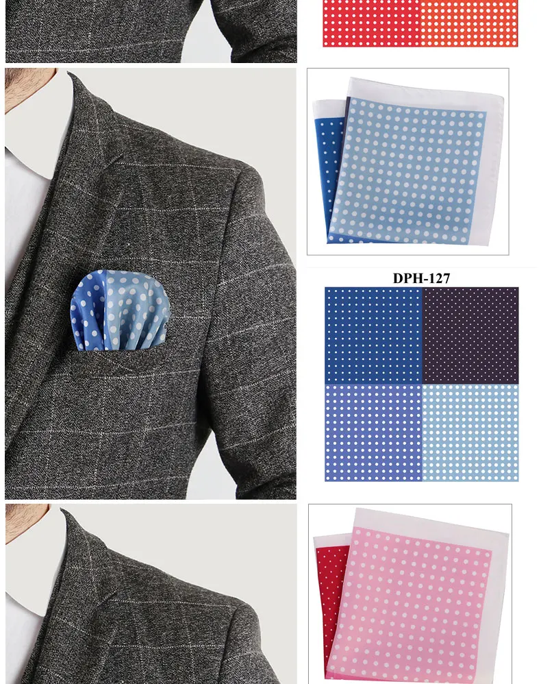 Tailor Smith Men's Luxury Suit Pocket Squares 30x30cm Large Size Business Printed Floral Paisley Solid Dot Hankies Chest Towel