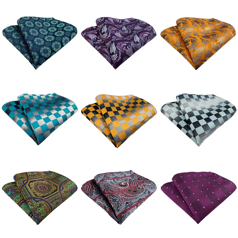 New Jacquard Pocket Square For Men Women Floral Chest Towel Gentlemen Hankies Men's Suit Handkerchief Plaid Pocket Towel Gifts