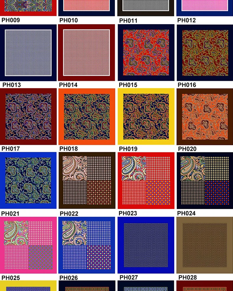 Tailor Smith Luxury 33X33 cm Large Handkerchief Paisley Floral Polka Dot Pocket Squares Microfiber Screen Printing Men Hankies