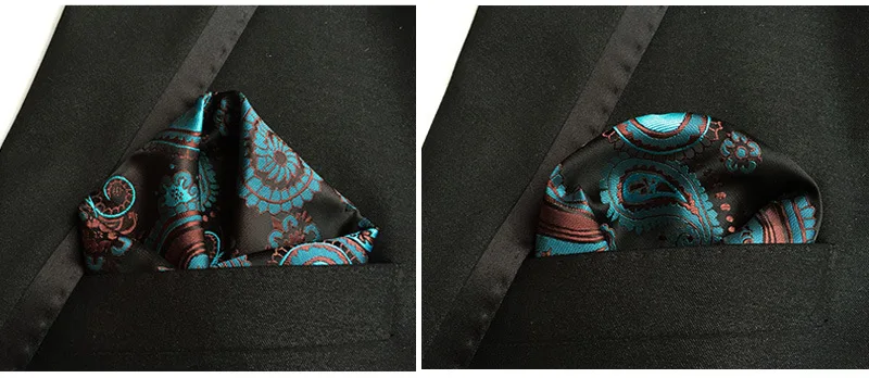 30 Colors 25*25cm Men's Business Suits Pocket Square Handkerchiefs for Wedding Fashion Paisley Dot Hankies Mens Pocket Towel