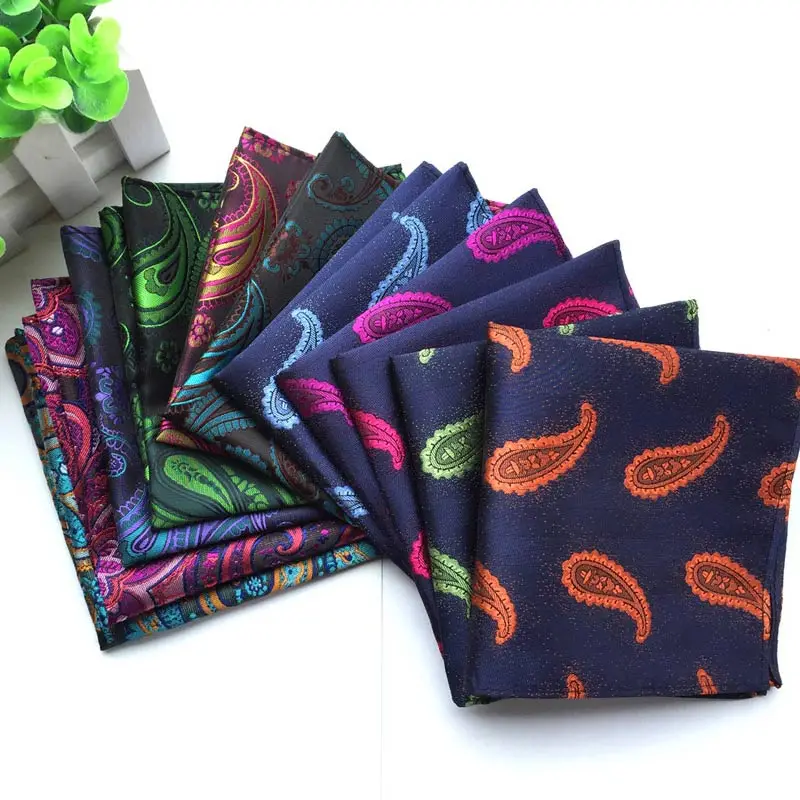 30 Colors 25*25cm Men's Business Suits Pocket Square Handkerchiefs for Wedding Fashion Paisley Dot Hankies Mens Pocket Towel