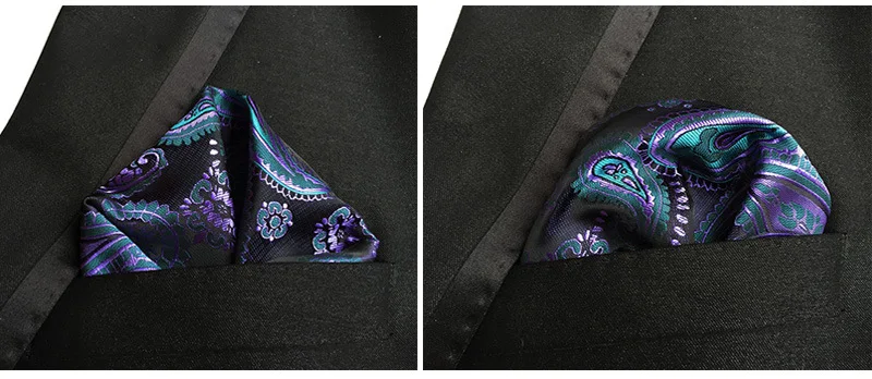 30 Colors 25*25cm Men's Business Suits Pocket Square Handkerchiefs for Wedding Fashion Paisley Dot Hankies Mens Pocket Towel