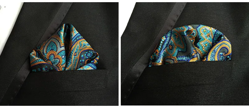 30 Colors 25*25cm Men's Business Suits Pocket Square Handkerchiefs for Wedding Fashion Paisley Dot Hankies Mens Pocket Towel
