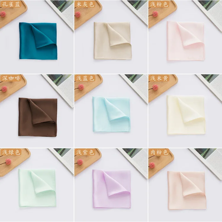 Natural 35cm Pure Silk Mans Pocket Square Handkerchief 100% Mulberry Silk Pocket Towel Hand Hanjin Sudaria