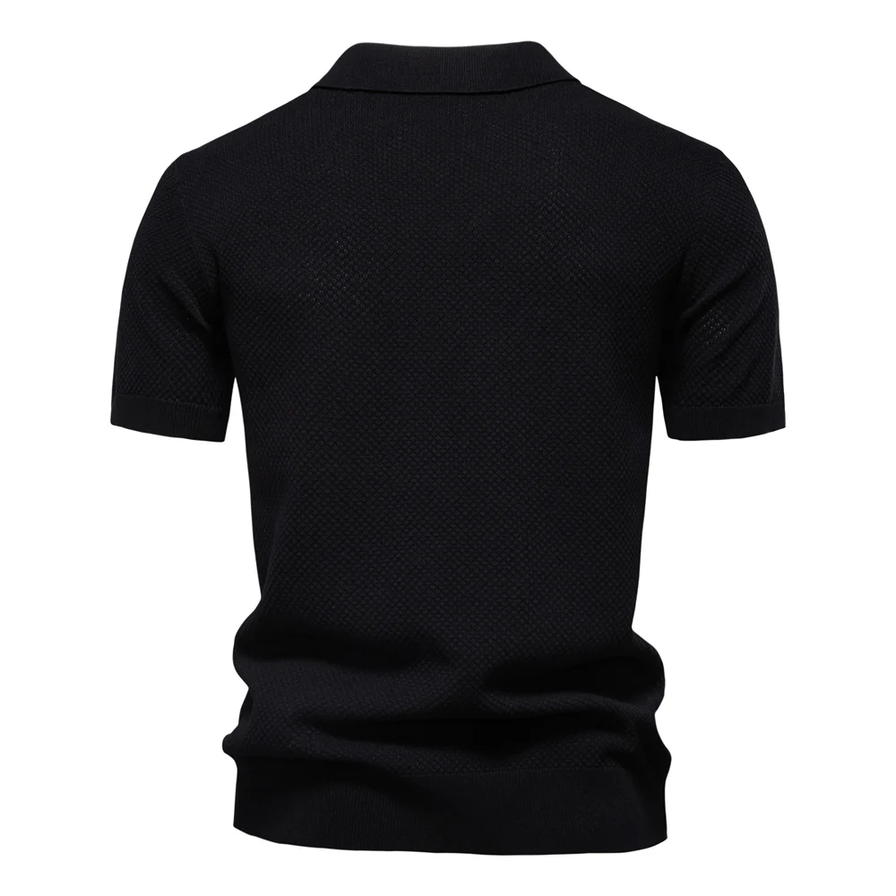 AIOPESON Men's Summer Breathable Polo Shirt Short Sleeve Solid Color Casual Polo Shirts for Men Lightweight Stretch Polo 