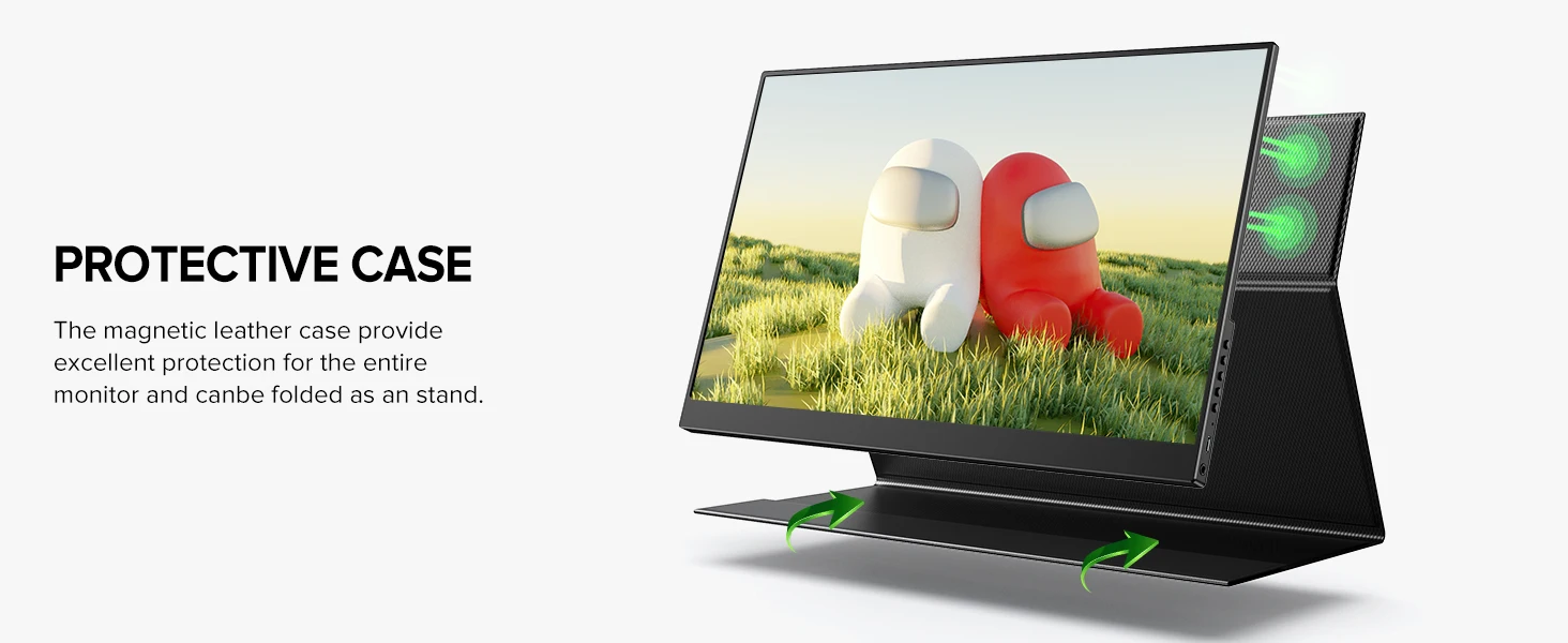 UPERFECT 14" 2K Portable Monitor 2160*1440 QHD External Display with Dual Speakers HDR FreeSync Second Screen for Laptop PC