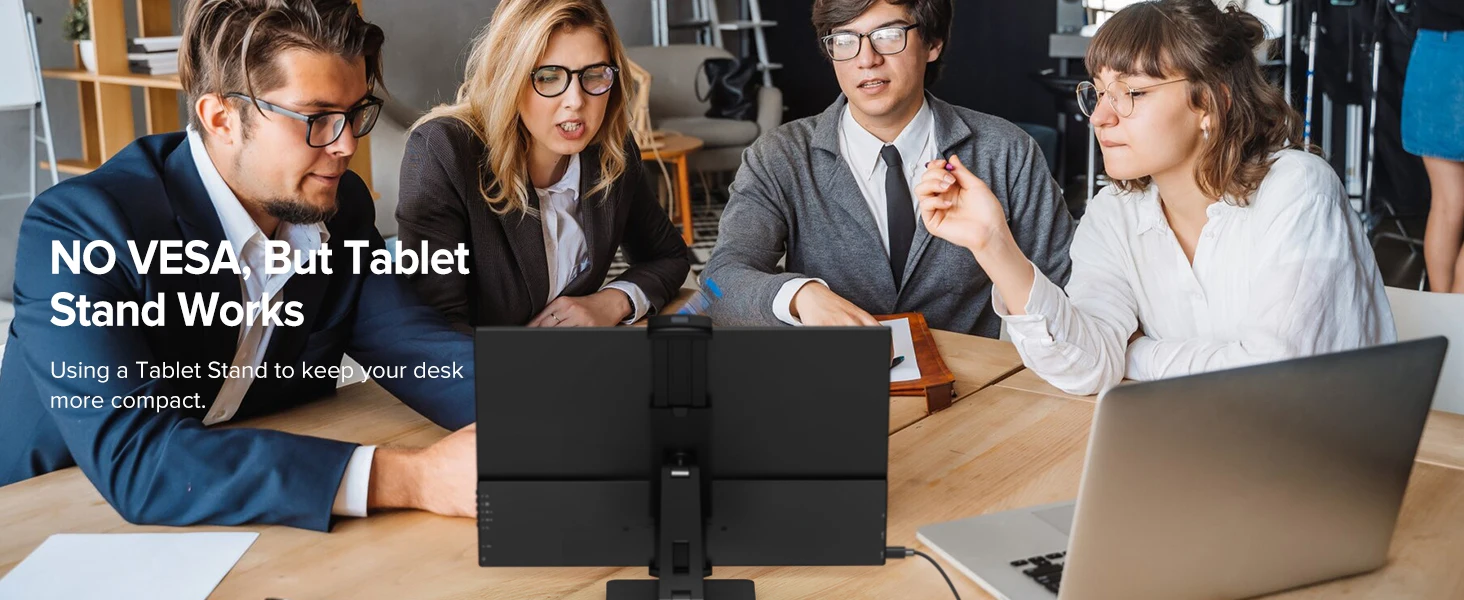 UPERFECT 14" 2K Portable Monitor 2160*1440 QHD External Display with Dual Speakers HDR FreeSync Second Screen for Laptop PC
