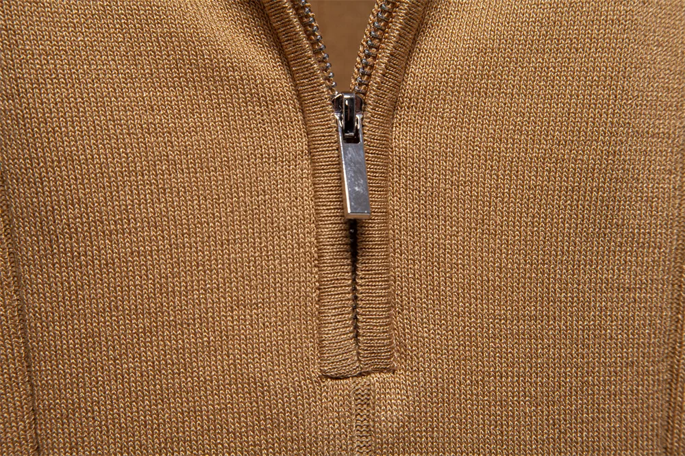 AIOPESON Men's Solid Color Sport Zipper Polo Shirt Athletic Social Polo Shirts for Men Office Slim Fit Polo