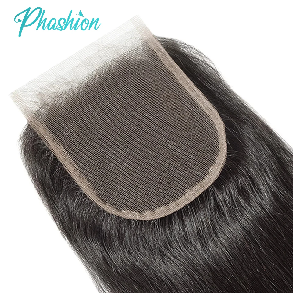 Phashion 24 26 Inch 5x5 4x4 Straight Lace Closure Only Pre Plucked Long Full Swiss Transparent Lace 100% Remy Human Hair On Sale