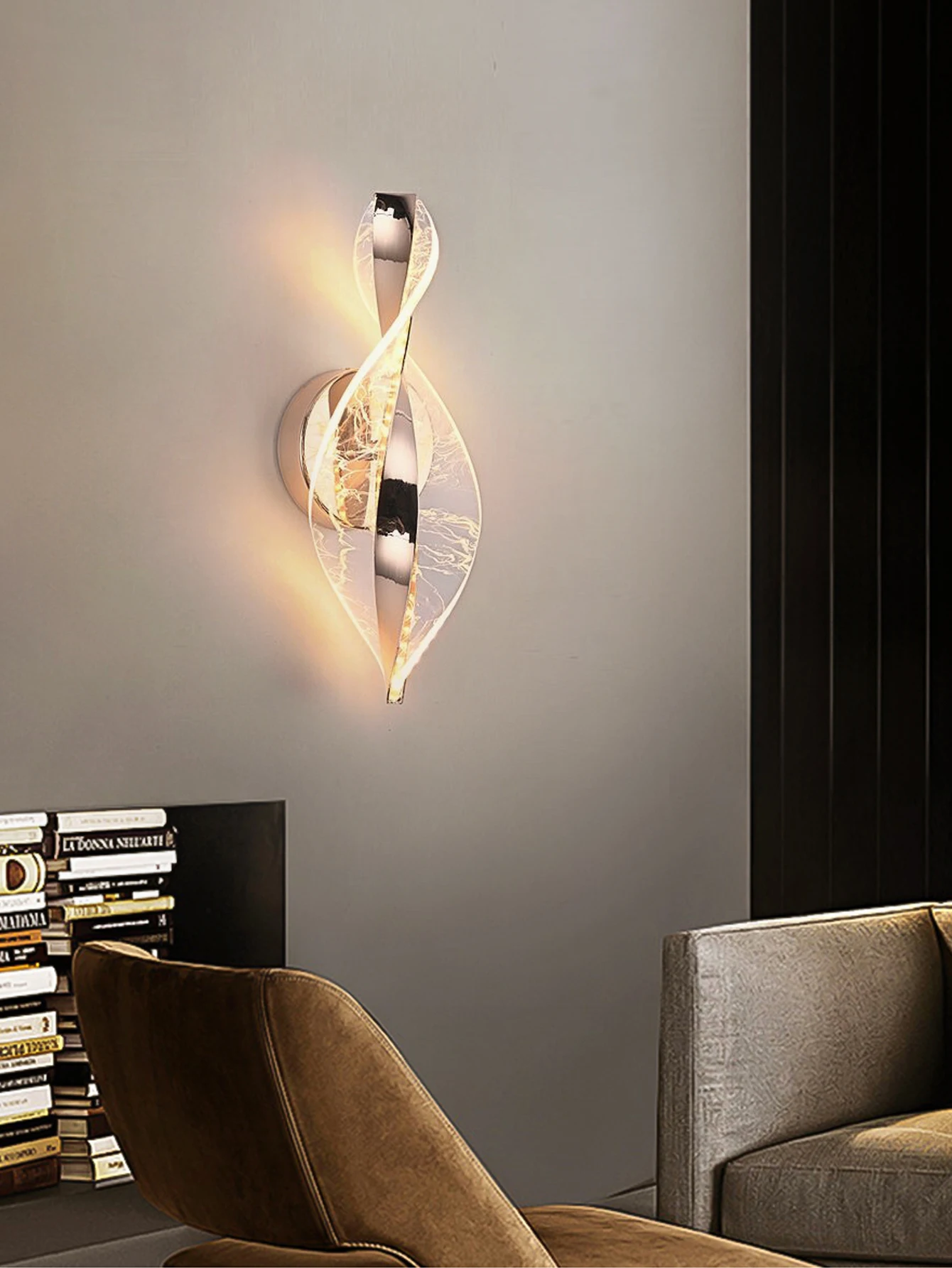 1pc/2pc Golden Snowflake, Cloudy Acrylic Wall Sconce for Living Room, Bedroom Home Decor, Modern LED Bedside Wall Sconce