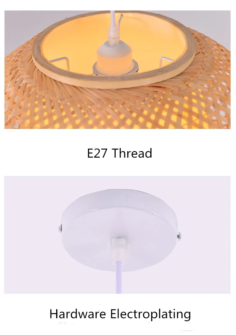 Retro Hand Woven Bamboo Chandelier Chinese Style Droplight Hotel Bedroom Living Room Art Decor Hanging Lamp Indoor Pendant Light