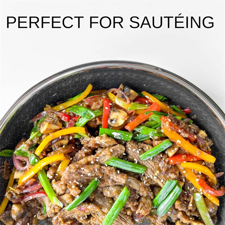 28 30 cm Wok Pan Hybrid Nonstick Frying Pan with Glass Lid Non-toxic 316 Stainless Steel Sauté Pan Skillet Deep Woks Pan JT559