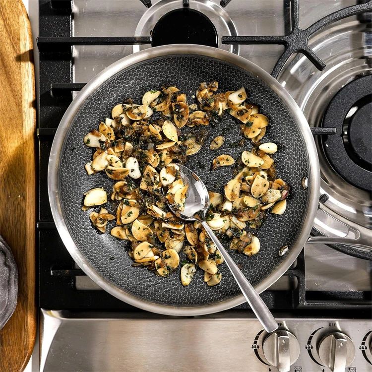 20 24 28cm Nonstick Frying Pan Stainless Steel Cooking Skillet PFOA Free Hybrid Frying Pan Kitchen Fry Pan Dishwasher Safe JT562