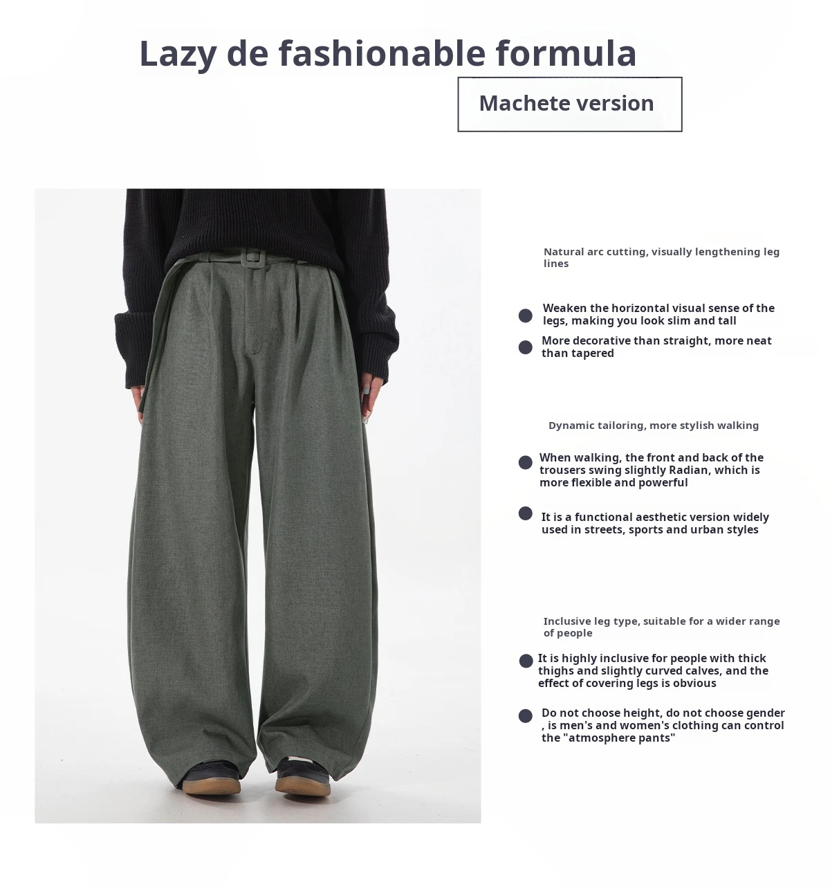 HANGLU 2025 Men's 3D Pleated Trousers J-Cut Drape Wide Leg Old Money Style Belted Formal Casual Slim Fit Pants