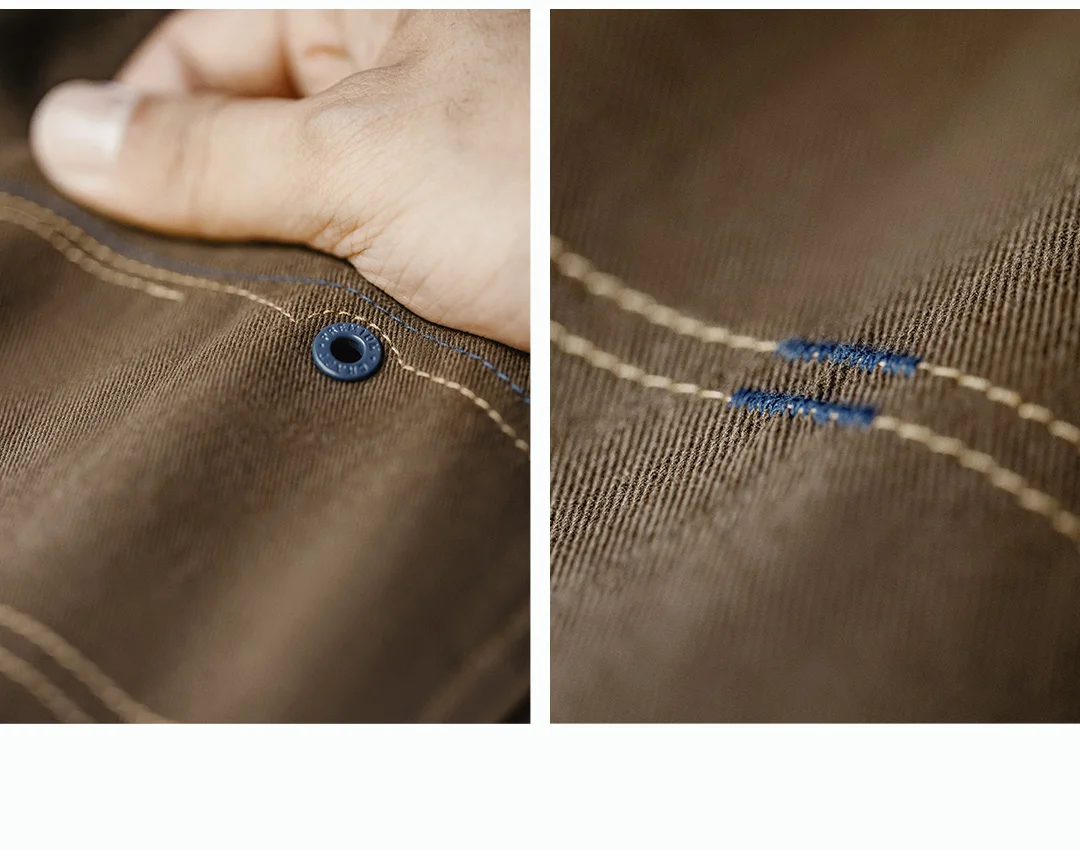 Maden Men's Heavyweight Khaki Workwear Pants Vintage Bootcut Wide Leg Trousers Baggy Fit Casual Streetwear American Retro