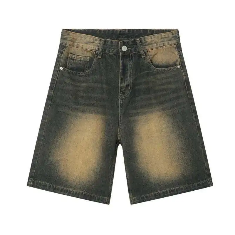 IEFB Summer Men's Casual Jeans Shorts Loose Mid High Waist Fashion Knee Lenght Denim Short Pants Vintage Male New Korean 9A8588