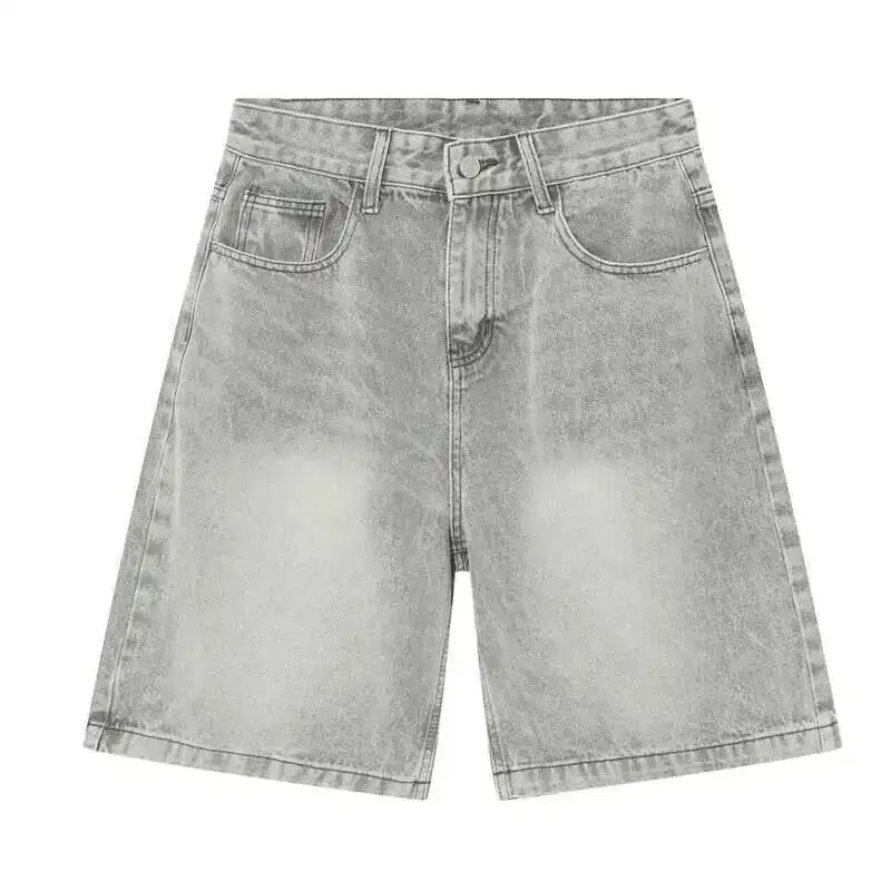 IEFB Summer Men's Casual Jeans Shorts Loose Mid High Waist Fashion Knee Lenght Denim Short Pants Vintage Male New Korean 9A8588