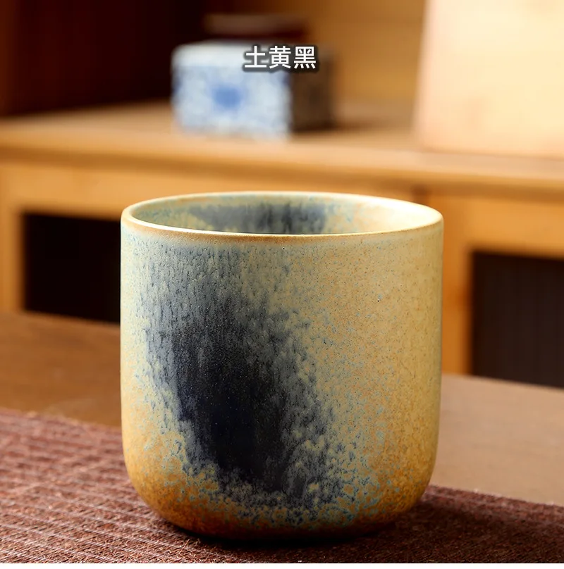 250ML Retro Coffee Mug Japanese-style Ceramics Breakfast Cup Creativity Color Matching Latte Cup Afternoon Tea Drinks Drinkware