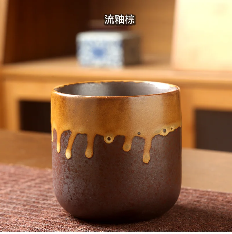 250ML Retro Coffee Mug Japanese-style Ceramics Breakfast Cup Creativity Color Matching Latte Cup Afternoon Tea Drinks Drinkware