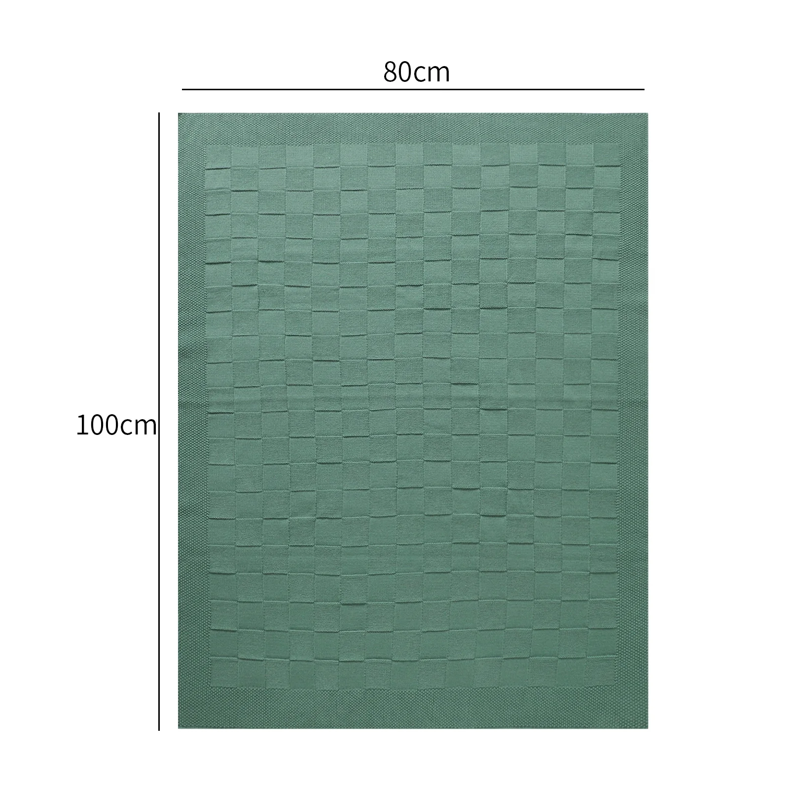 Knitted Baby Blanket Plaid 100*80cm Newborn Boys Girls Green Stroller Basket Nap Sleeping Covers Breathable Infant Receving Crib