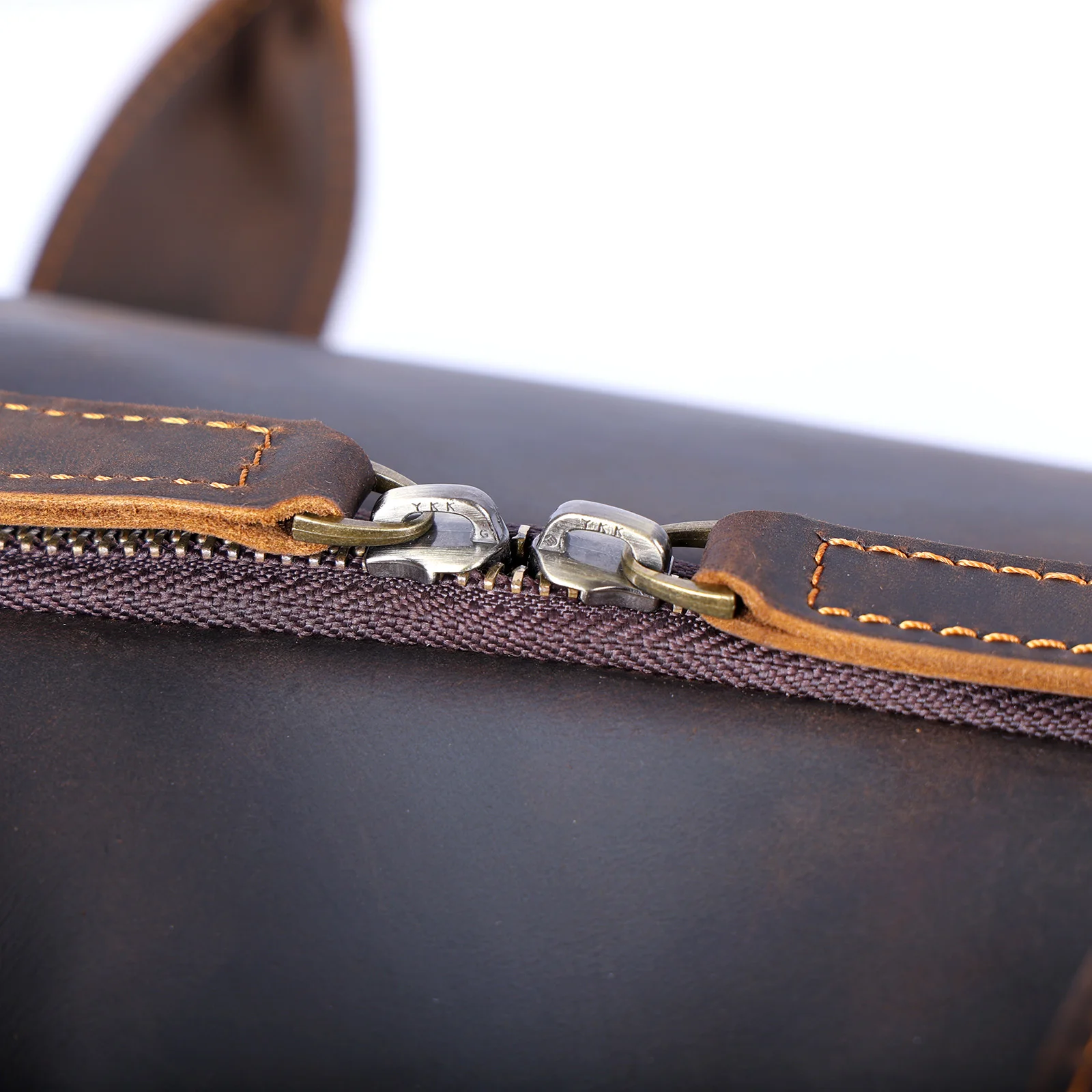 S.WORKER Vintage Genuine Leather Travel Bag Crazy Horse Cowhide Leather Duffel Bag Men's Weekender Bag Gym Bag Carry on Luggage