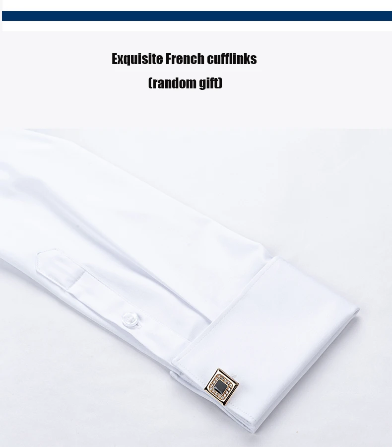 Embroidered French Cufflinks Men's Long-Sleeve Shirt with Collar Pins, Big Collar Dress Shirt for Business Formal Wear, Gentlema