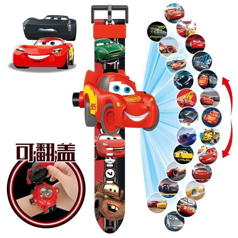 Cartoon Cars Story Elsa Losto 24 Pictures DSN Cartoon Projection Electronic Watch Lightning Mcqueen Snow White Gift