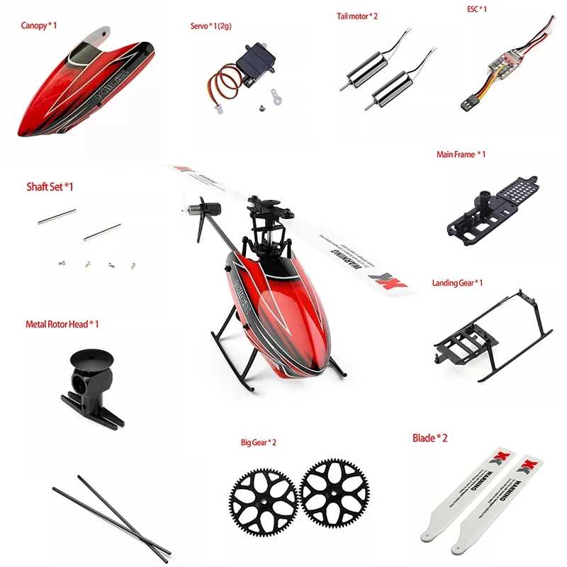 Original Wltoys XK K110S RC Helicopter Parts Accessories Brushless Motor Blade Gear Canopy ESC Update 2G Servo For V977 Parts