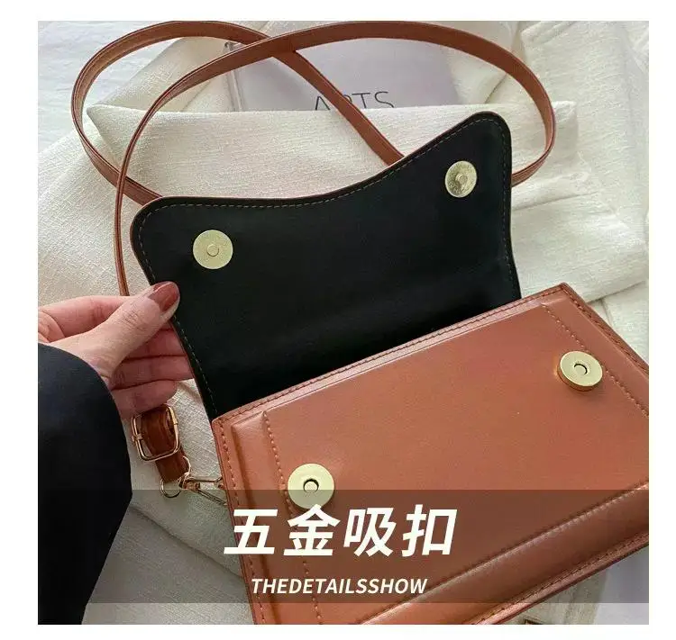 High Quality PU Leather Handbag Purse Women's Bag Solid Color Shoulder Crossbody Bags Lady Messenger Small Tote for Women Girls