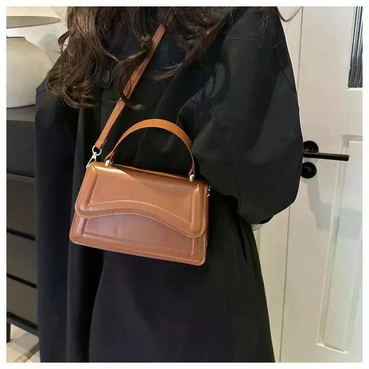 High Quality PU Leather Handbag Purse Women's Bag Solid Color Shoulder Crossbody Bags Lady Messenger Small Tote for Women Girls