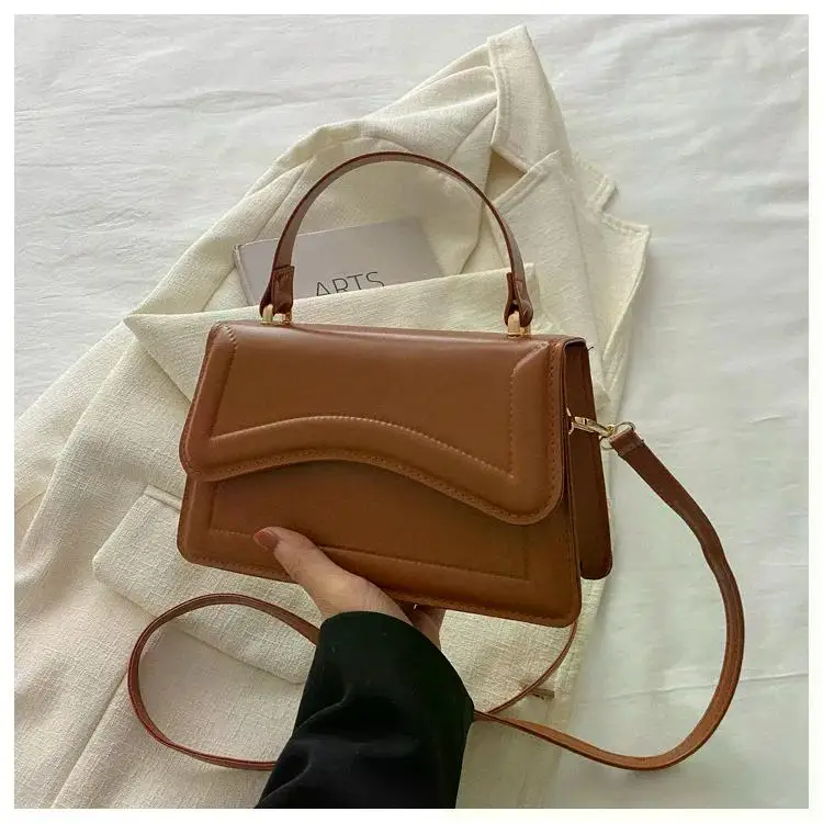 High Quality PU Leather Handbag Purse Women's Bag Solid Color Shoulder Crossbody Bags Lady Messenger Small Tote for Women Girls